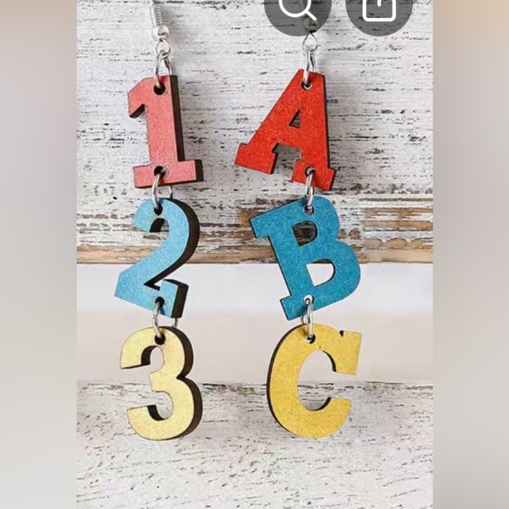 Abc 123 earrings